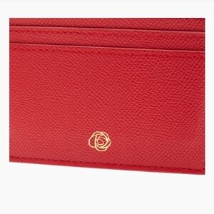 Summer & Rose Red Card Holder with Gold Emblem